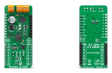 MikroElektronika-MIKROE-4275 Energiemanagement, Entwicklungsplatinen und -kits TC78B027FTG Motion Motor Control 18V Output Click Board