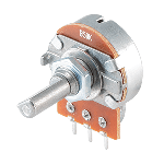 Res Carbon Film POT 10K Ohm 20% 0.5W(1/2W) 1(Elec)/1(Mech)Turns 6mm (24 X 30 X 30mm) Pin Thru-Hole