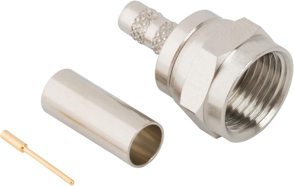 Amphenol RF-222126 Raccordement FR Conn Type F 0Hz to 2GHz 75Ohm Crimp ST Cable Mount PL Gold