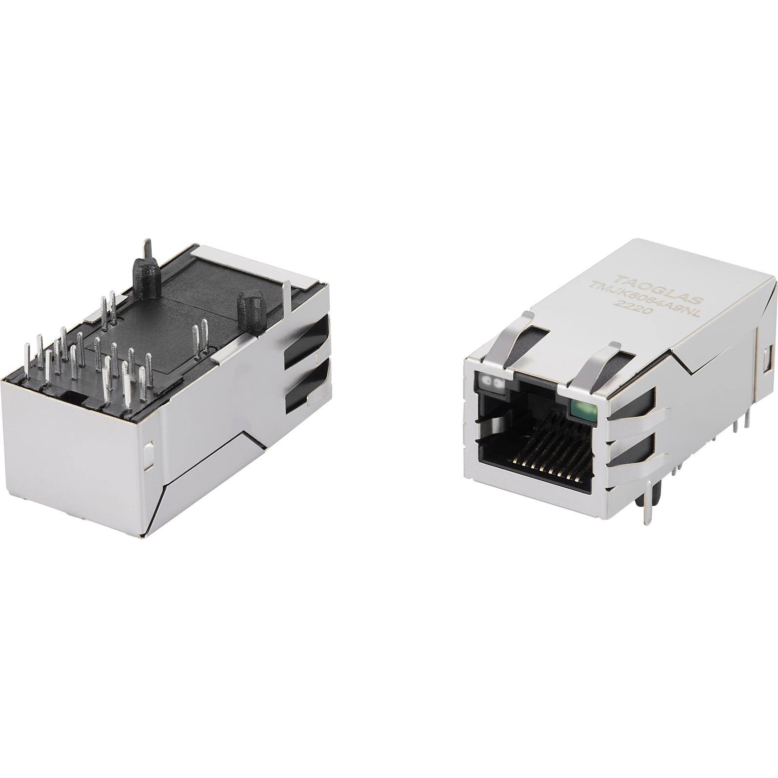 taoglas-TMJK6064A9NL | RJ45 Integrated Connectors Steckverbinder, Telefon und Telekommunikation Conn RJ-45 F 8 POS 1.02mm Solder RA Thru-Hole 20 Terminal 1 Port Tray