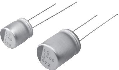 Nichicon-PLS0J331MDL4TD Condensatore in alluminio polimerico Cap Aluminum Polymer 330uF 6.3VDC 20%( 6.3 X 10.5mm) Radial 2.5mm 0.02 Ohm 3A 5000h 105°C Automotive AEC-Q200