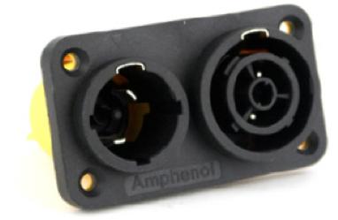 Amphenol-HPT-3-CC Potencia del conector Conn Power M/F 6 POS Solder Lug ST Panel Mount 6 Terminal 2 Port Box