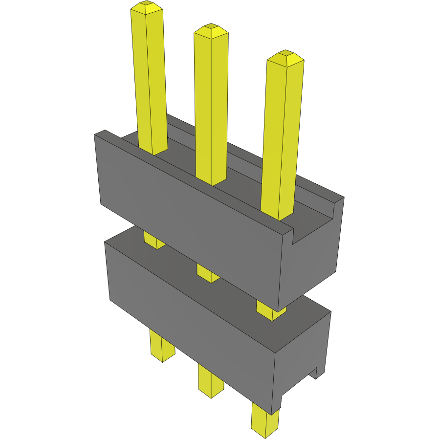 Samtec-DW-03-08-T-S-259 Steckverbinderleisten und Leiterplattenbuchsen Conn Board Stacker HDR 3 POS 2.54mm Solder ST Top Entry Thru-Hole Bulk
