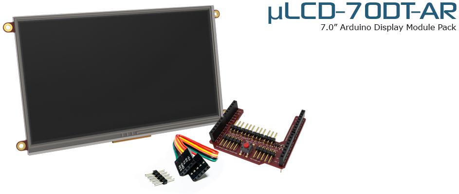 4D Systems-ULCD-70DT-AR Módulos TFT 7" LCD Pack for Arduino w/Adaptor Shield + Cable