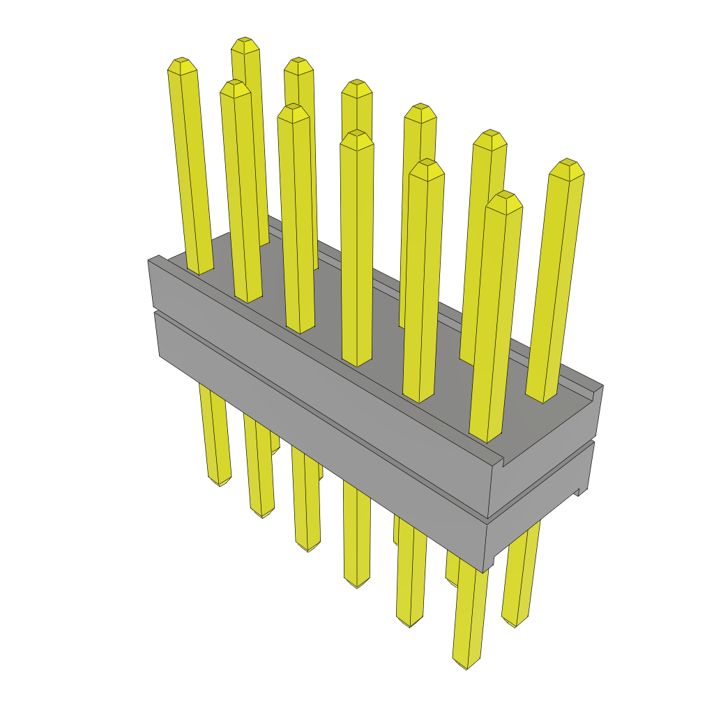 Samtec-TW-06-03-G-D-125-190 Cabezales del conector y receptáculos PCB Conn Board Stacker HDR 12 POS 2mm Solder ST Top Entry Thru-Hole Bulk