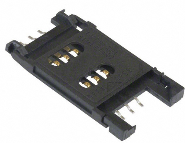 Amphenol-C707 10M006 0492 Raccordement de carte mémoire Conn SIM/SAM HDR 6 POS 2.54mm Solder ST SMD 1A T/R