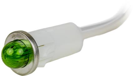 Visual Communications-1091M5-125VAC Panel Mount Indicators Panel Mount Indicator Round 0.5" LED 125V Wire Green