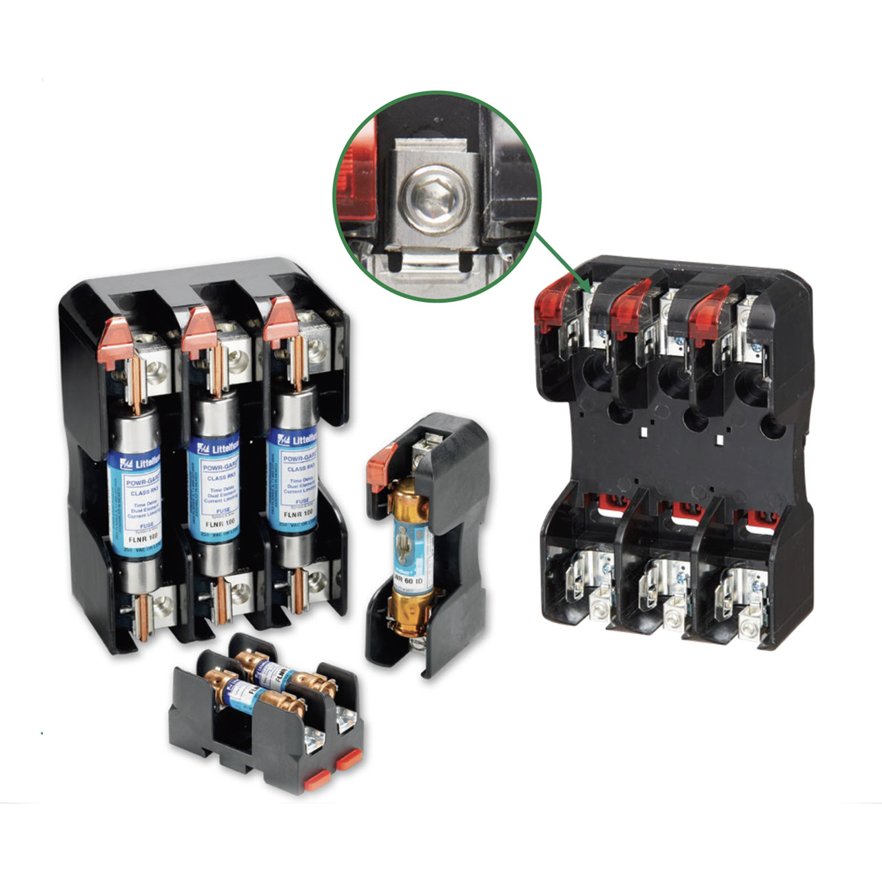 Littelfuse-LFR600303PID Sicherungszubehör Fuse Block 30A 600V DIN Rail Pressure Plate
