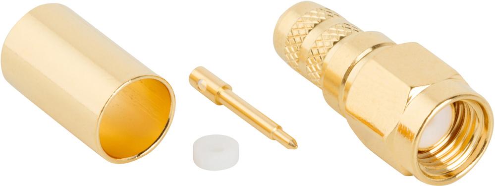 Amphenol RF-132231 Conector RF Conn SMA 0Hz to 12.4GHz 50Ohm Crimp ST Cable Mount PL Gold