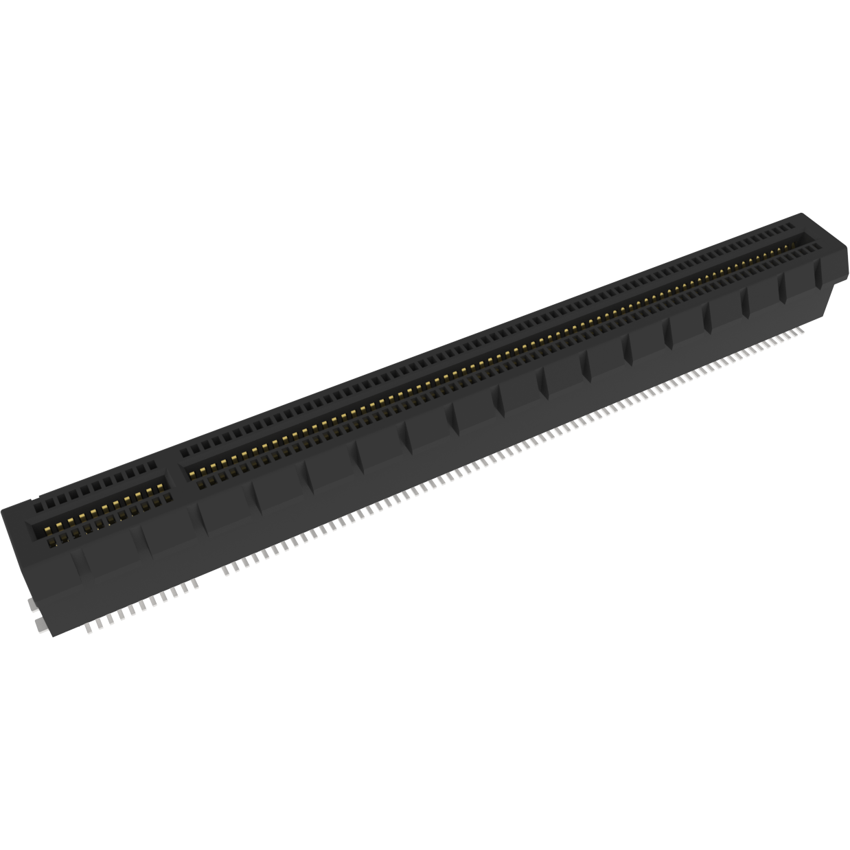 Amphenol Communications Solutions-10061913-123TLF Estremità scheda connettore PCI Express® GEN 3 Card Edge, Storage and Server Connector, Vertical, Surface Mount, x16, 164 Positions, 1.00mm (0.039in) Pitch