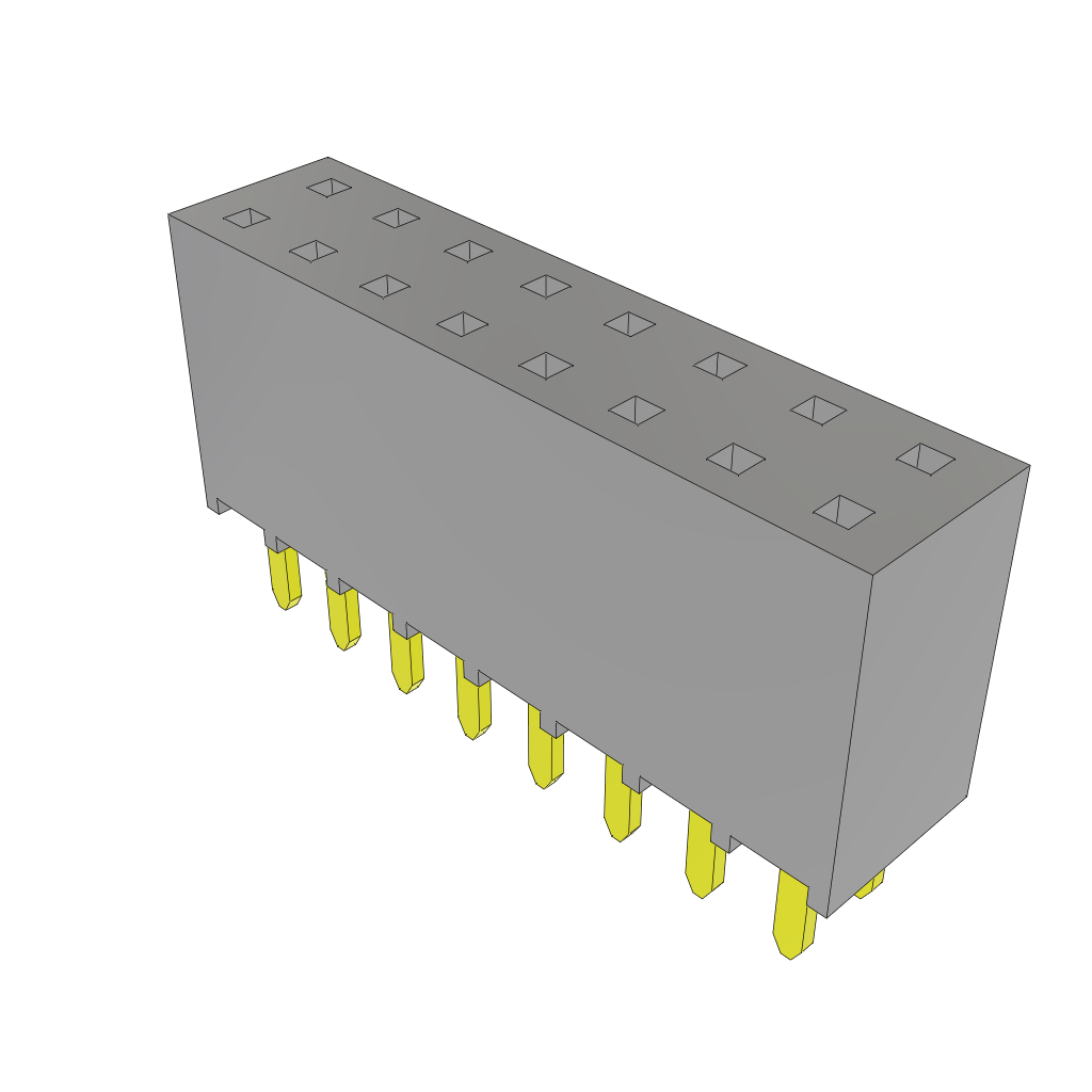 Samtec-SSW-108-06-L-D Steckverbinderleisten und Leiterplattenbuchsen Conn Socket Strip SKT 16 POS 2.54mm Solder ST Top Entry Thru-Hole Bulk
