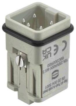 HARTING-09200045001 Steckverbinder Han 4A Push-In, male insert