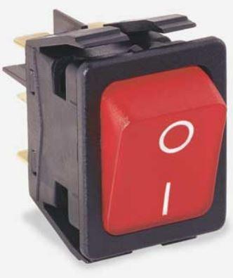 Bulgin Components PLC-C6055ALBA2-B Bascule de commutateur Switch Rocker (ON) OFF SPST Quick Connect Flat Rocker 20A 400VAC 28VDC 1118.55VA