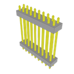 Conn Board Stacker HDR 18 POS 2mm Solder ST Top Entry Thru-Hole Bulk