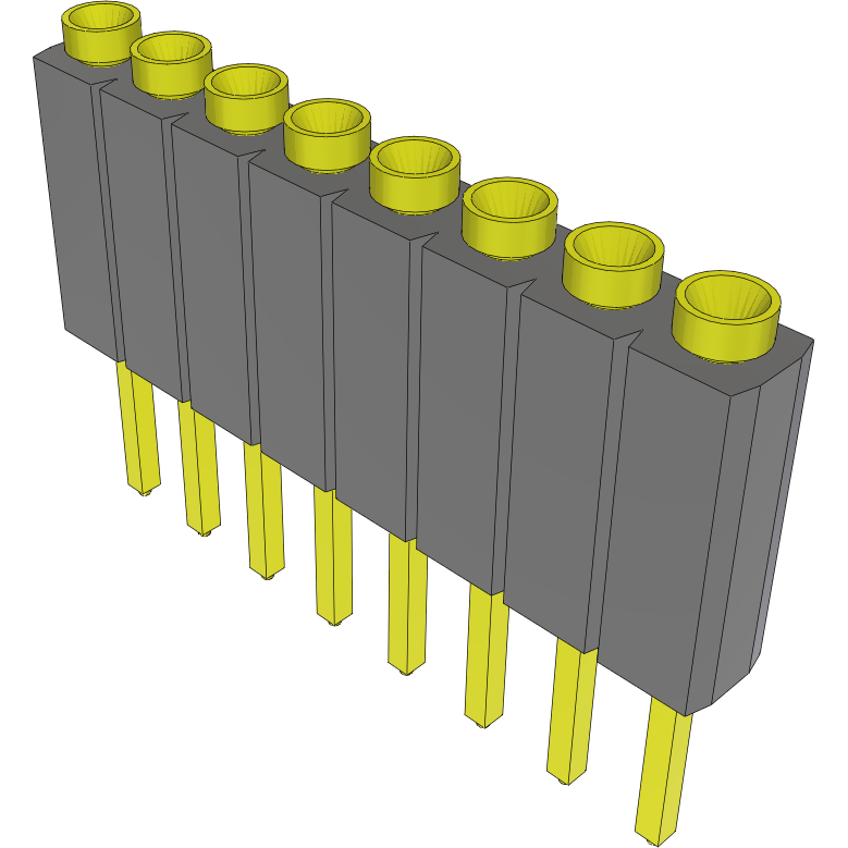 Samtec-ESS-108-TT-06 Piastre connettori e prese PCB Conn Socket Strip SKT 8 POS 2.54mm Solder ST Top Entry Thru-Hole Bulk