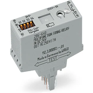 WAGO-286-640 Zeitrelais Time Delay Relay 24VDC 5A SPDT(20x52x82.5)mm DIN Rail