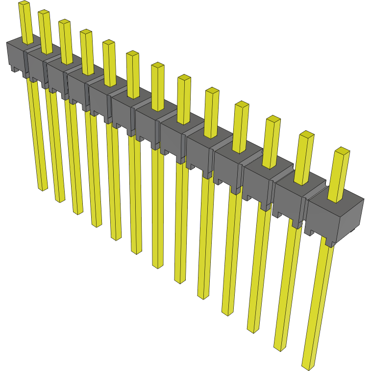 Samtec-MTSW-113-09-G-S-138 Connector Headers and PCB Receptacles Conn Unshrouded Header HDR 13 POS 2.54mm Solder ST Top Entry Thru-Hole Bulk