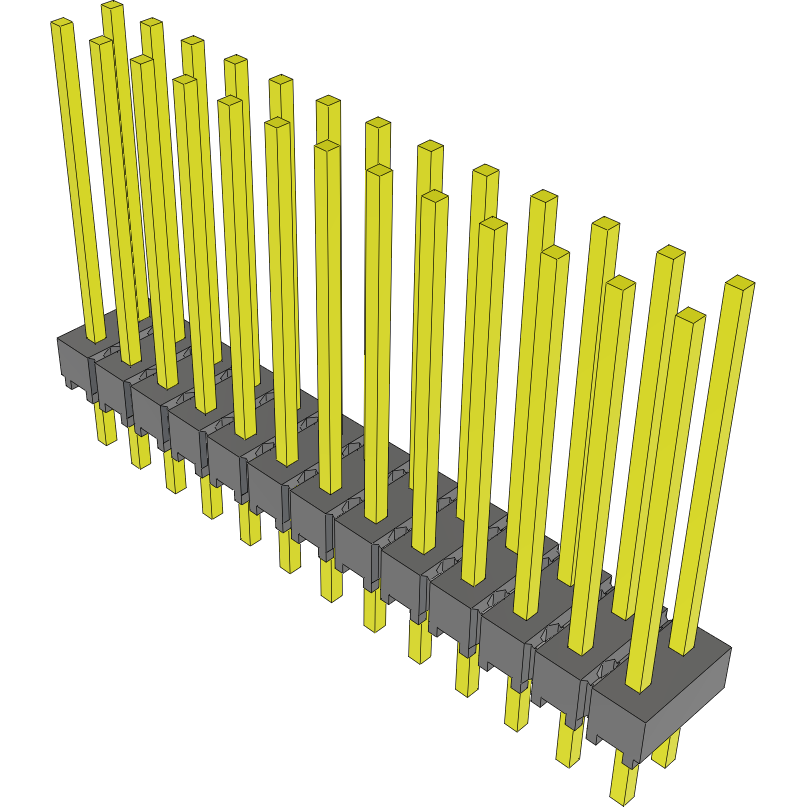 Samtec-MTSW-113-10-G-D-600 Connector Headers and PCB Receptacles Conn Unshrouded Header HDR 26 POS 2.54mm Solder ST Top Entry Thru-Hole Bulk