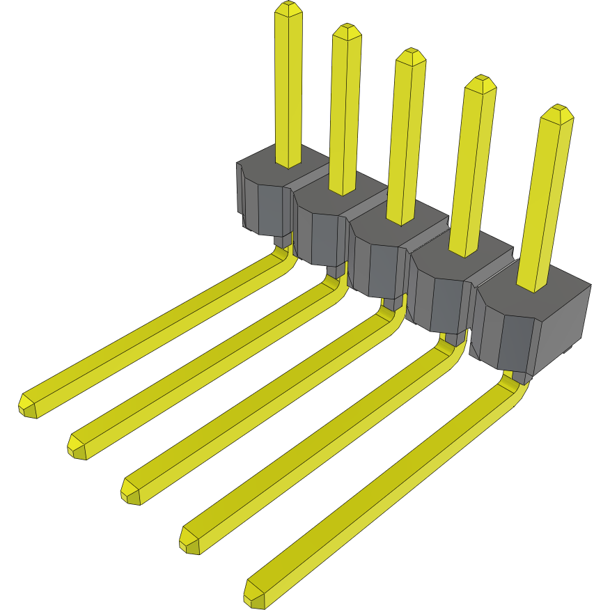 Samtec-TSW-105-10-S-S-RA Steckverbinderleisten und Leiterplattenbuchsen Conn Unshrouded Header HDR 5 POS 2.54mm Solder RA Side Entry Thru-Hole Bulk