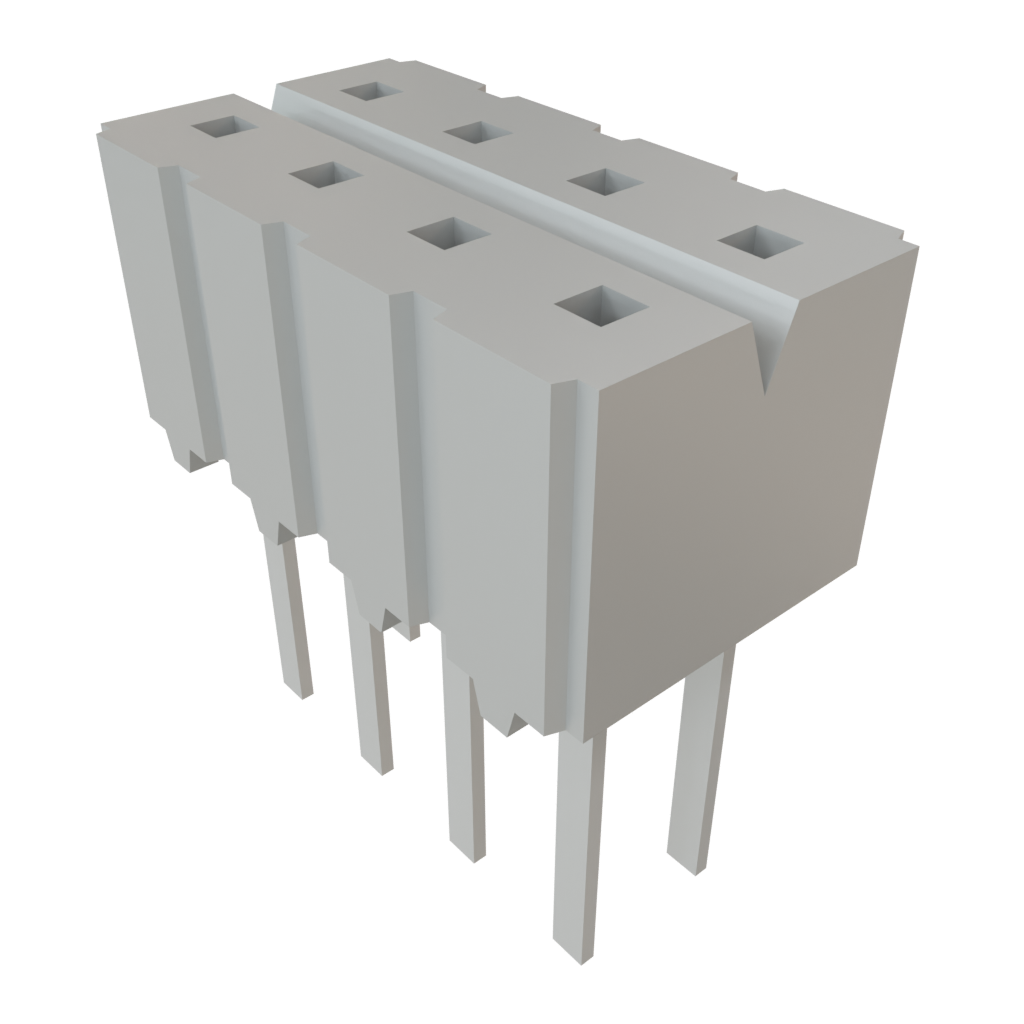 Samtec-CES-104-02-T-D Cabezales del conector y receptáculos PCB Conn Socket Strip SKT 8 POS 2.54mm Solder ST Top Entry Thru-Hole Bulk