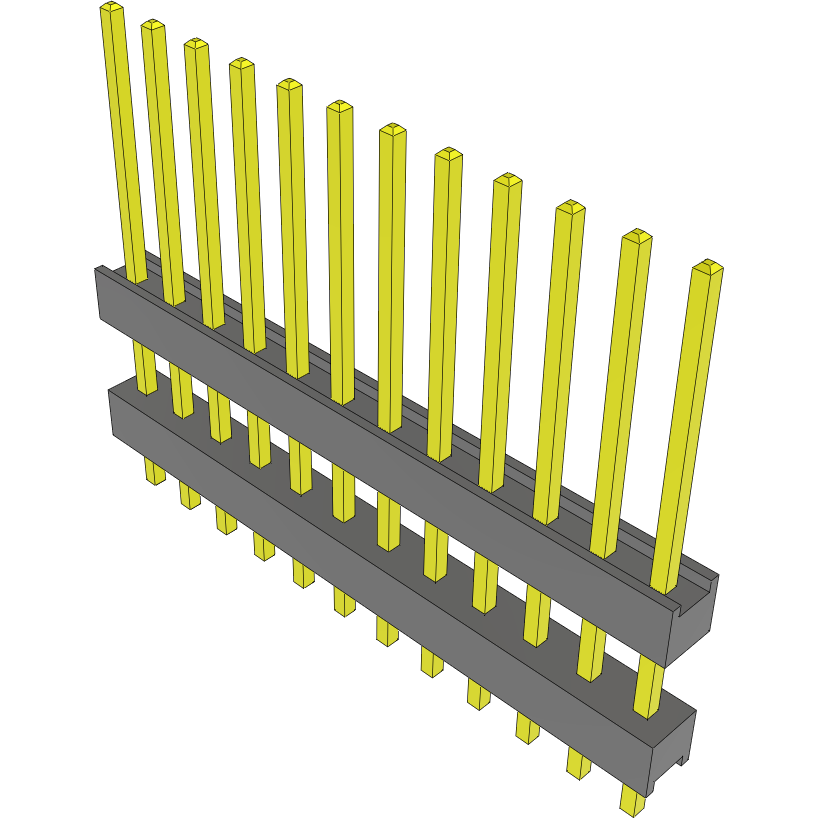 Samtec-DW-12-11-T-S-350 Piastre connettori e prese PCB Conn Board Stacker HDR 12 POS 2.54mm Solder ST Top Entry Thru-Hole Bulk