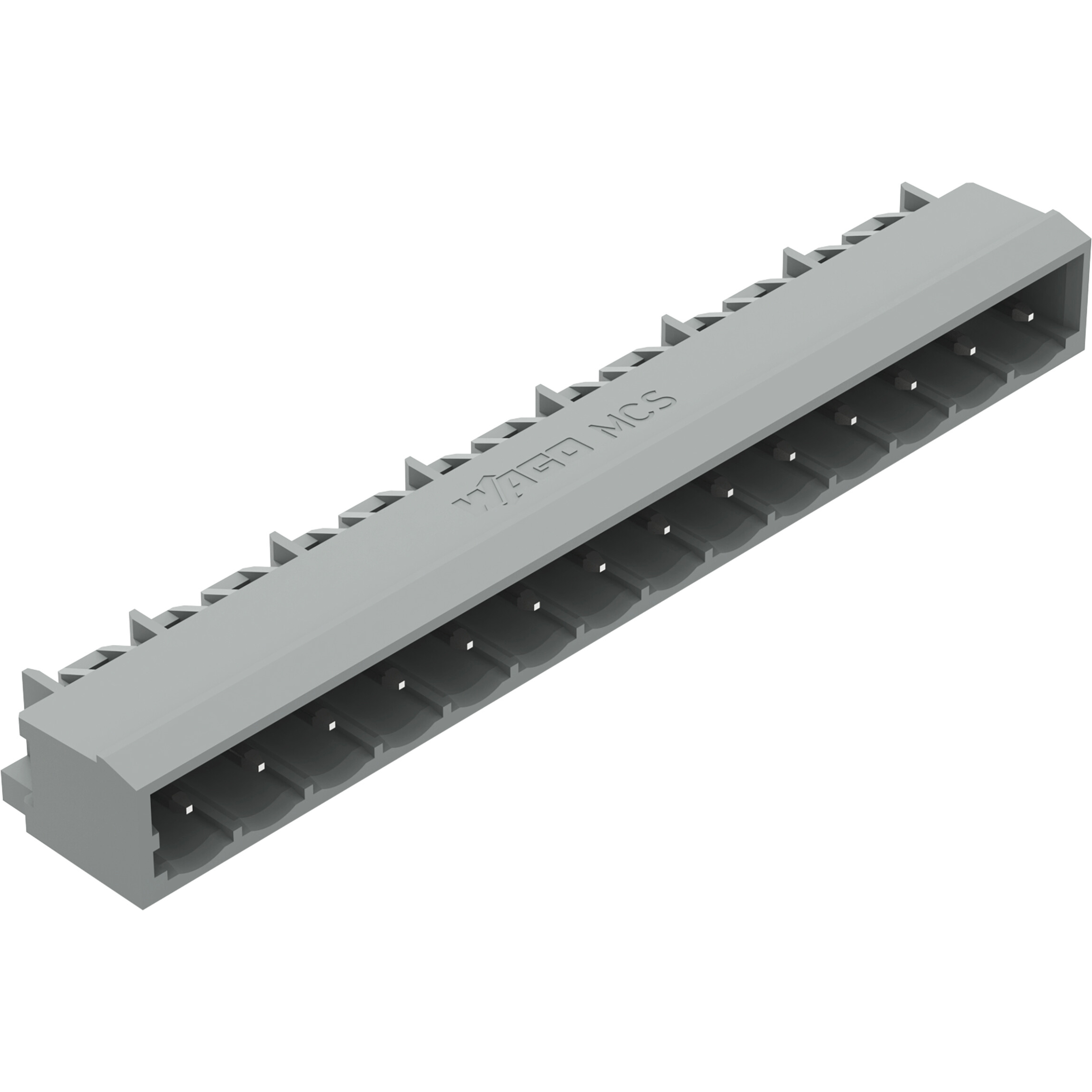 WAGO-231-444/001-000 Steckverbinderleisten und Leiterplattenbuchsen Male Connector, with angled solder pins, 14-pole, Pin spacing 5 mm / 0.197 in, Horizontal PCB mounting, with closed end