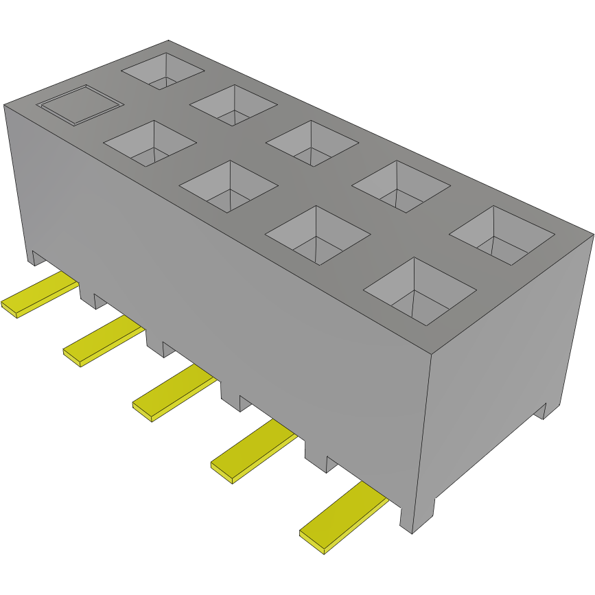 Samtec-SMM-105-02-S-D-09 Steckverbinderleisten und Leiterplattenbuchsen Conn Socket Strip SKT 10 POS 2mm Solder ST Top Entry SMD TIGER EYE™ Tube