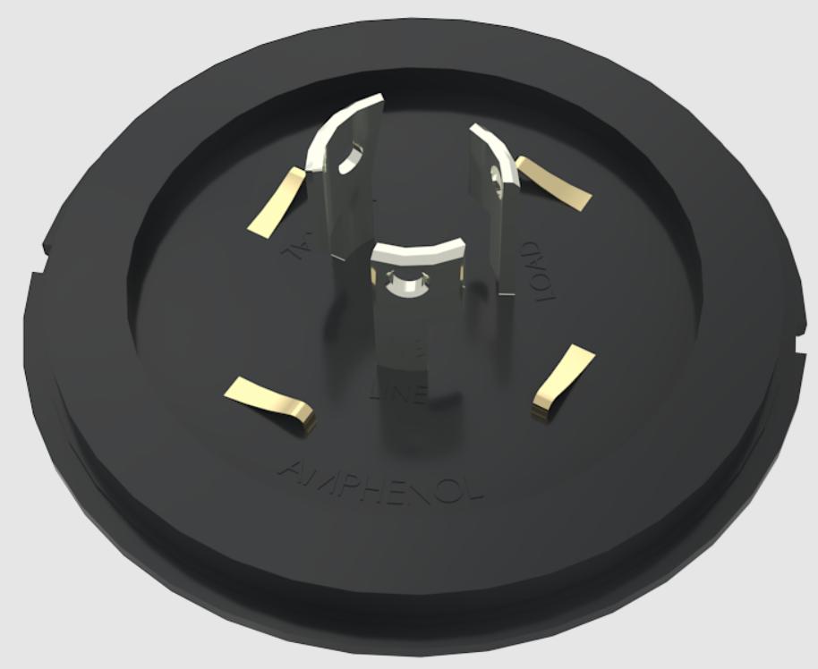 Amphenol Communications Solutions-FLBP77002 Lighting Accessories Base NEMA ANSI C136.41, 76mm, 3 Power, 4 Signal, Vented