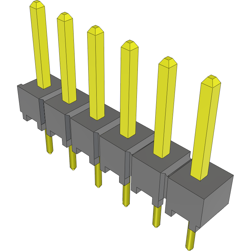 Samtec-TSW-106-26-T-S Connector Headers and PCB Receptacles Conn Unshrouded Header HDR 6 POS 2.54mm Solder ST Top Entry Thru-Hole Bulk