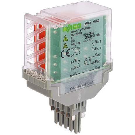 WAGO-2042-3084 Relè elettromeccanico Electromechanical Relay 24VDC 5A 3PST-NO/SPST-NC(25.9x52x59.3)mm Relay Module