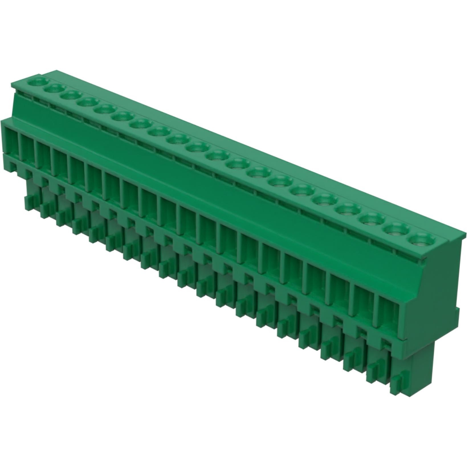 Molex-0395038020 Connector Terminal Blocks Conn Eurostyle Block F 20 POS 3.5mm Screw ST Cable Mount 8A/Contact Eurostyle™