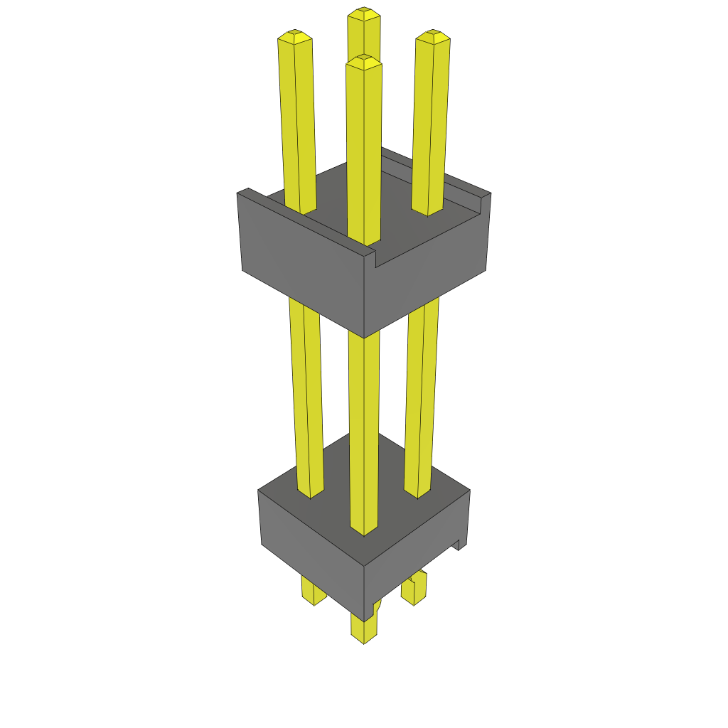 Samtec-ZW-02-10-S-D-538-110-LL Connector Headers and PCB Receptacles Conn Board Stacker HDR 4 POS 2.54mm Solder ST Top Entry Thru-Hole Bulk