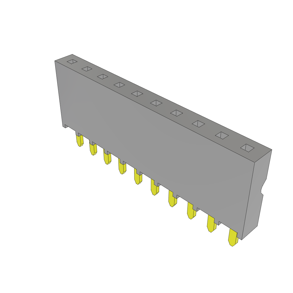 Samtec-SSW-110-01-G-P Cabezales del conector y receptáculos PCB Conn Socket Strip SKT 10 POS 2.54mm Solder ST Top Entry Thru-Hole Bulk