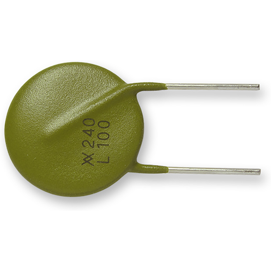 Littelfuse-LVR100S PTC, rückstellbare Sicherung PTC Resettable Fuse 1A(hold) 2A(trip) 240VAC 10A 2.9W 21s 0.218Ohm Radial 18.7 X 5.1mm Bag