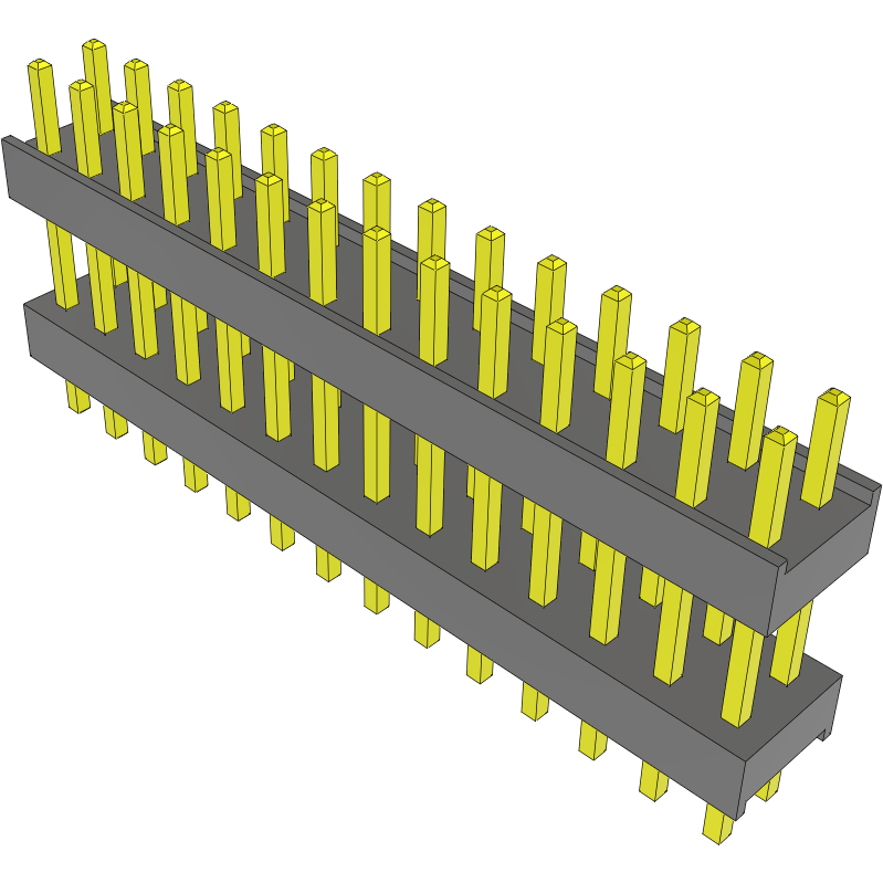 Samtec-DW-14-15-T-D-393 Connector Headers and PCB Receptacles Conn Board Stacker HDR 28 POS 2.54mm Solder ST Top Entry Thru-Hole Bulk