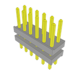 Conn Board Stacker HDR 12 POS 2mm Solder ST Top Entry Thru-Hole Bulk