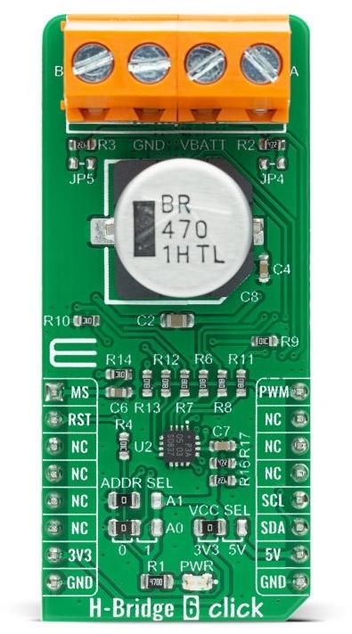 MikroElektronika-MIKROE-4289 Energiemanagement, Entwicklungsplatinen und -kits VNHD7008AY Motion Motor Control Click Board