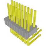Conn Unshrouded Header HDR 18 POS 1.27mm Solder RA Side Entry Thru-Hole Tube