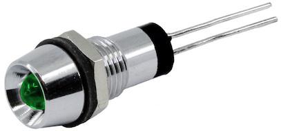 VCC (Visual Communications Company, LLC)-PMRL200-BG48H-WT Panel Mount Indicators LED Panel Mount Indicator Uni-Color Green 565nm 10mcd 2-Pin