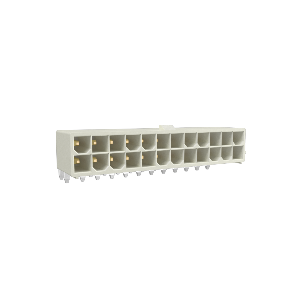 Amphenol Communications Solutions-10131318-24411G0LF Connector Headers and PCB Receptacles Conn Wire to Board HDR 24 POS 4.2mm Solder RA Side Entry Thru-Hole Minitek® Tray