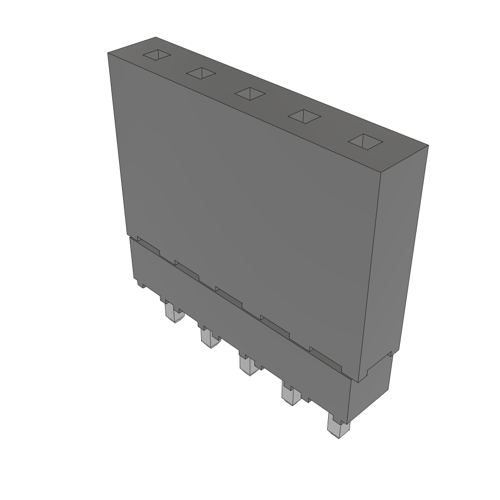 Samtec-ESQ-105-12-S-S Connector Headers and PCB Receptacles Conn Elevated Socket SKT 5 POS 2.54mm Solder ST Top Entry Thru-Hole Tube