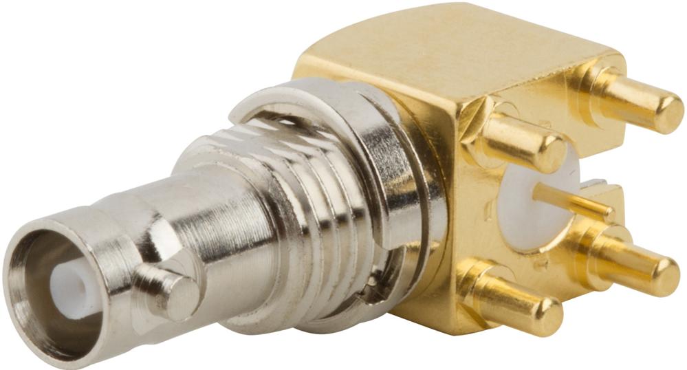 Amphenol RF-034-1030 Raccordement FR Conn HD-BNC 0Hz to 4.5GHz 75Ohm Solder RA Thru-Hole F Gold Bag
