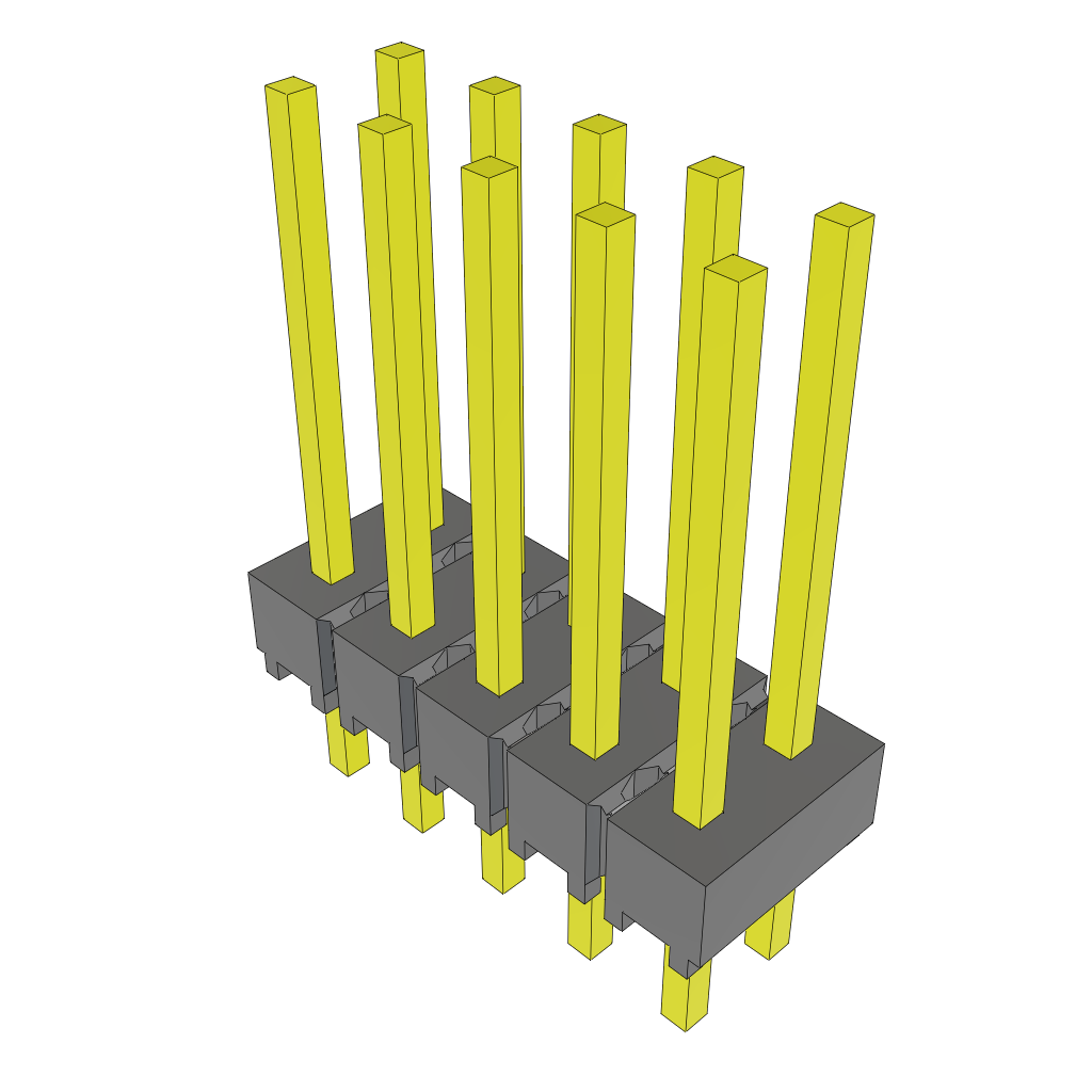 Samtec-MTSW-105-22-L-D-417 Piastre connettori e prese PCB Conn Unshrouded Header HDR 10 POS 2.54mm Solder ST Top Entry Thru-Hole Bulk