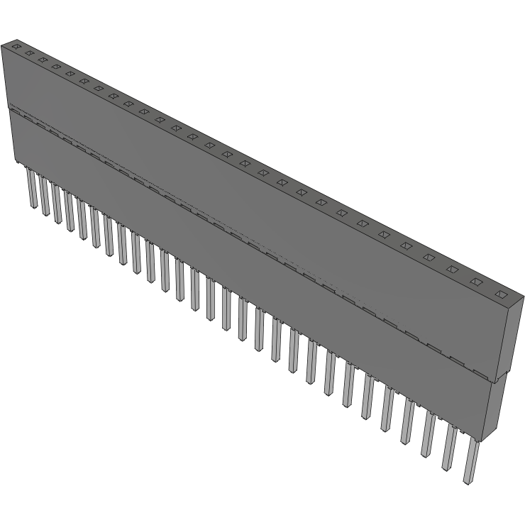 Samtec-ESQ-128-34-L-S Steckverbinderleisten und Leiterplattenbuchsen Conn Elevated Socket SKT 28 POS 2.54mm Solder ST Top Entry Thru-Hole Tube