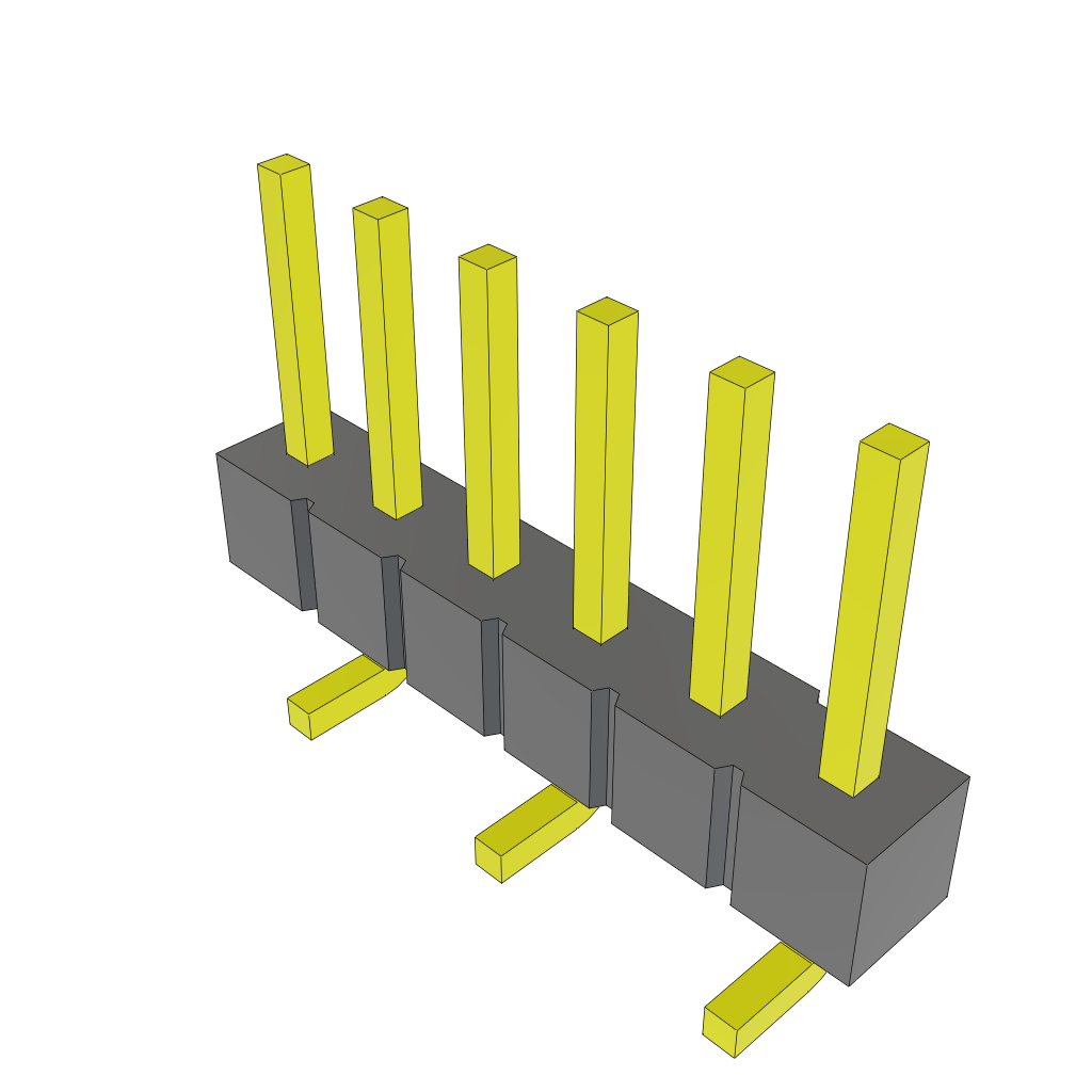 Samtec-TSM-106-01-F-SV Steckverbinderleisten und Leiterplattenbuchsen Conn Unshrouded Header HDR 6 POS 2.54mm Solder ST Top Entry SMD Tube
