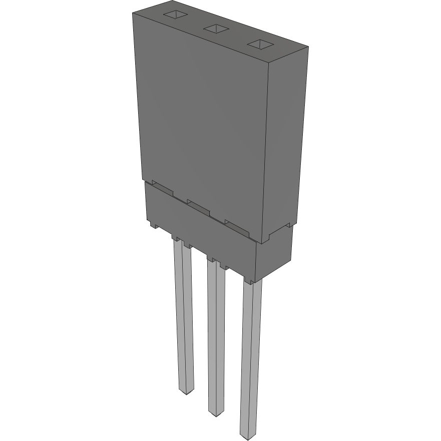 Samtec-ESQ-103-14-T-S Embases de raccordement et réceptacles PCB Conn Elevated Socket SKT 3 POS 2.54mm Solder ST Top Entry Thru-Hole Bulk