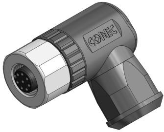 CONEC-43-00351 圆形连接器 Connector Circular Female connector M12x1, FB, 8pos, field attachable, angled, screw connection