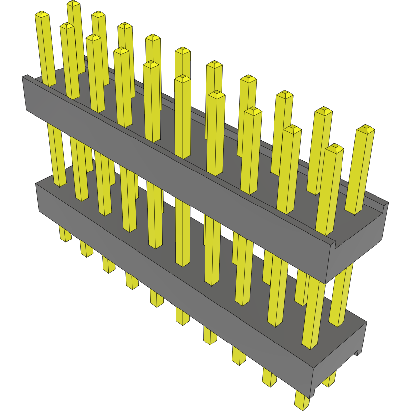Samtec-DW-10-09-G-D-440 Connector Headers and PCB Receptacles Conn Board Stacker HDR 20 POS 2.54mm Solder ST Top Entry Thru-Hole Bulk