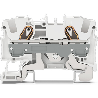 WAGO-2006-1208 Blocs de raccordement de terminaux Shield Terminal Block, rail mount, 2-Conductor, 7.5 mm wide, white