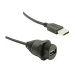 Bulgin Components PLC-PXP0023/A/5M00/A USB Kabelbaugruppen Metal Rear Panel Mount USB A Female to USB A Male Cable Assembly 5m
